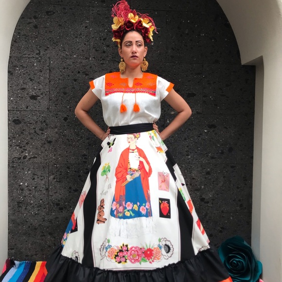 Frida Khalo skirt and blouse one size fit most - Picture 3 of 12
